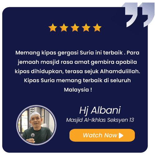 Suria Giant Fan Services Sdn Bhd Pakar HVLS Fan, Suria Giant HVLS Fan Merupakan Pakar Kipas Gergasi Masjid, Kipas Kilang, Kipas Gudang, Kipas Besar, Big Fan, Kipas Ceiling Besar.